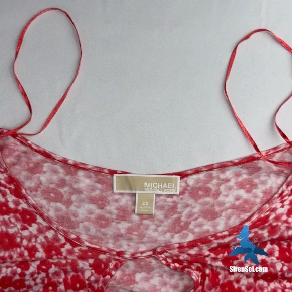 1138 Michael Kors Tunic Top – Size 3X – Red Floral - Picture 10 of 15